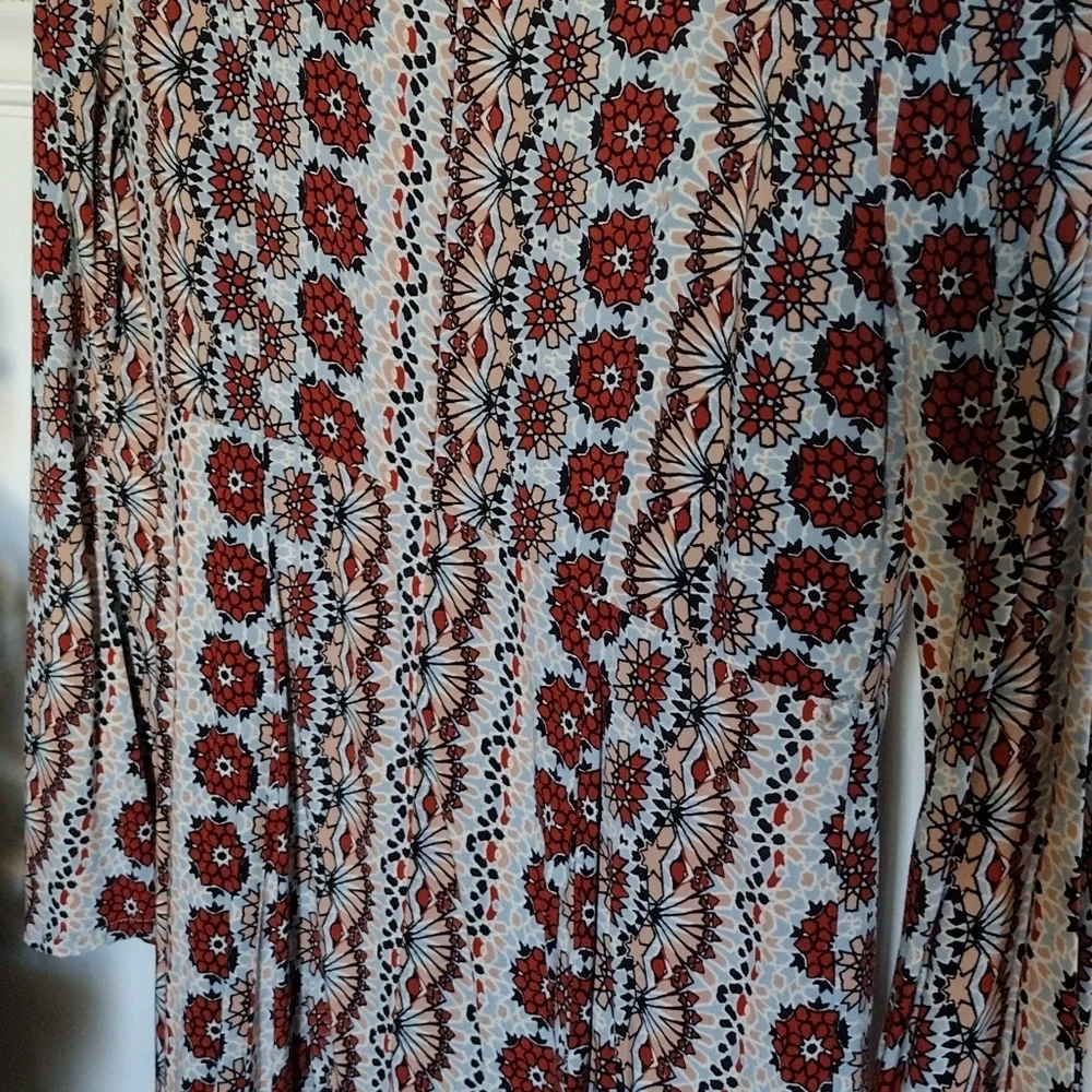 Boho small top love fire retro hippie shirt button floral festival - Picture 6 of 8